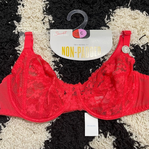 NWT Sexy Women’s Size 38C Secret Possessions Non-padded Lace Bra In Bright Red - Picture 7 of 10